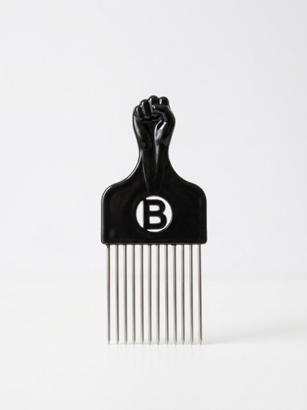 Black Fist Handle Hair Pick Comb